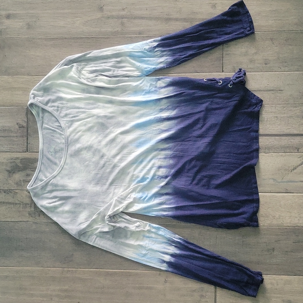 Justice Girls Long Sleeve Blue Ombre Shirt - Size 14/16